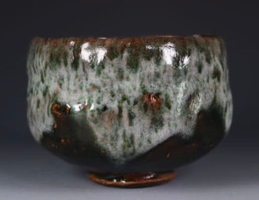 【 名工 大樋焼 】岩村与詞夫　飴釉茶碗　樂吉左衞門　佐々木昭楽