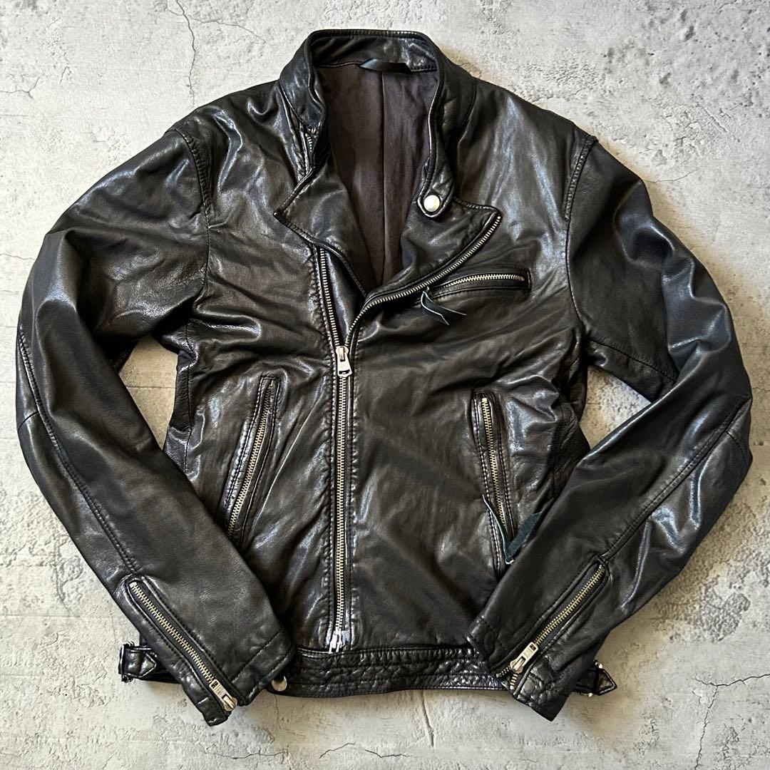 美品 The Beams シングル ライダース レザー ジャケット やぎ革