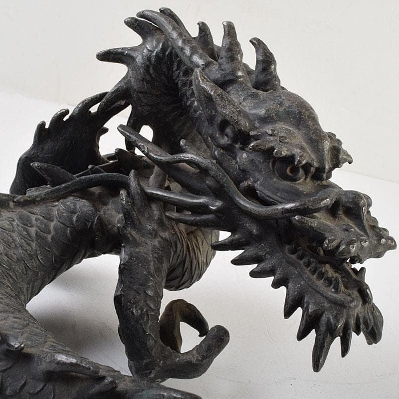 オベサス　時代金工　古銅鍍金　龍　置物　重さ約4kg　D　R9340H