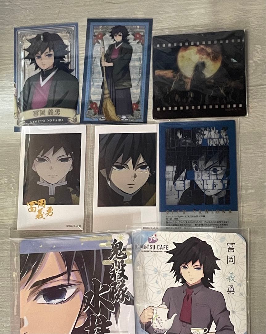 【当日発送】鬼滅の刃 柱カフェ ランダムチェキ風ブロマイド 箔押し 義勇 セット
