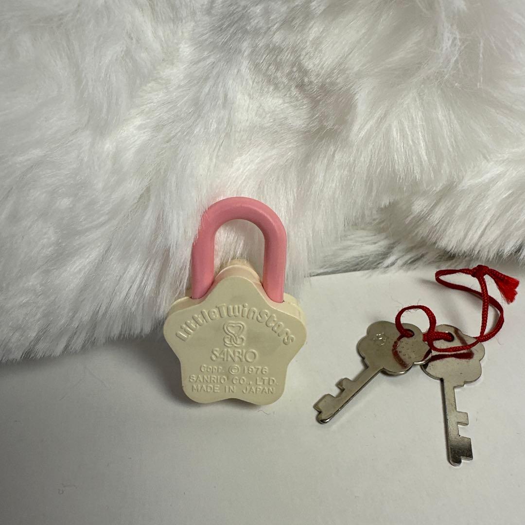 昭和レトロ　リトルツインスターズ　キキララ　星形ロック 鍵2つ付き　サンリオ