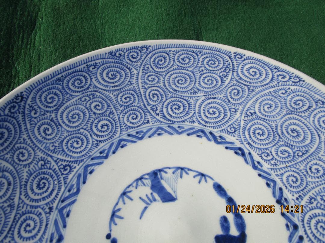 古伊万里　蛸唐草　大皿　裏銘あり　江戸期保証　無傷と思います　1枚