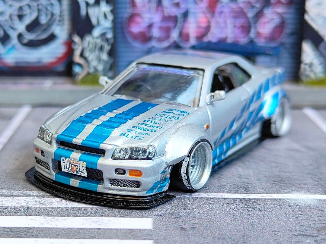 ホットウィールカスタム 日産 R4 GTR ワイスピ ☆深リム☆トミカ改造☆