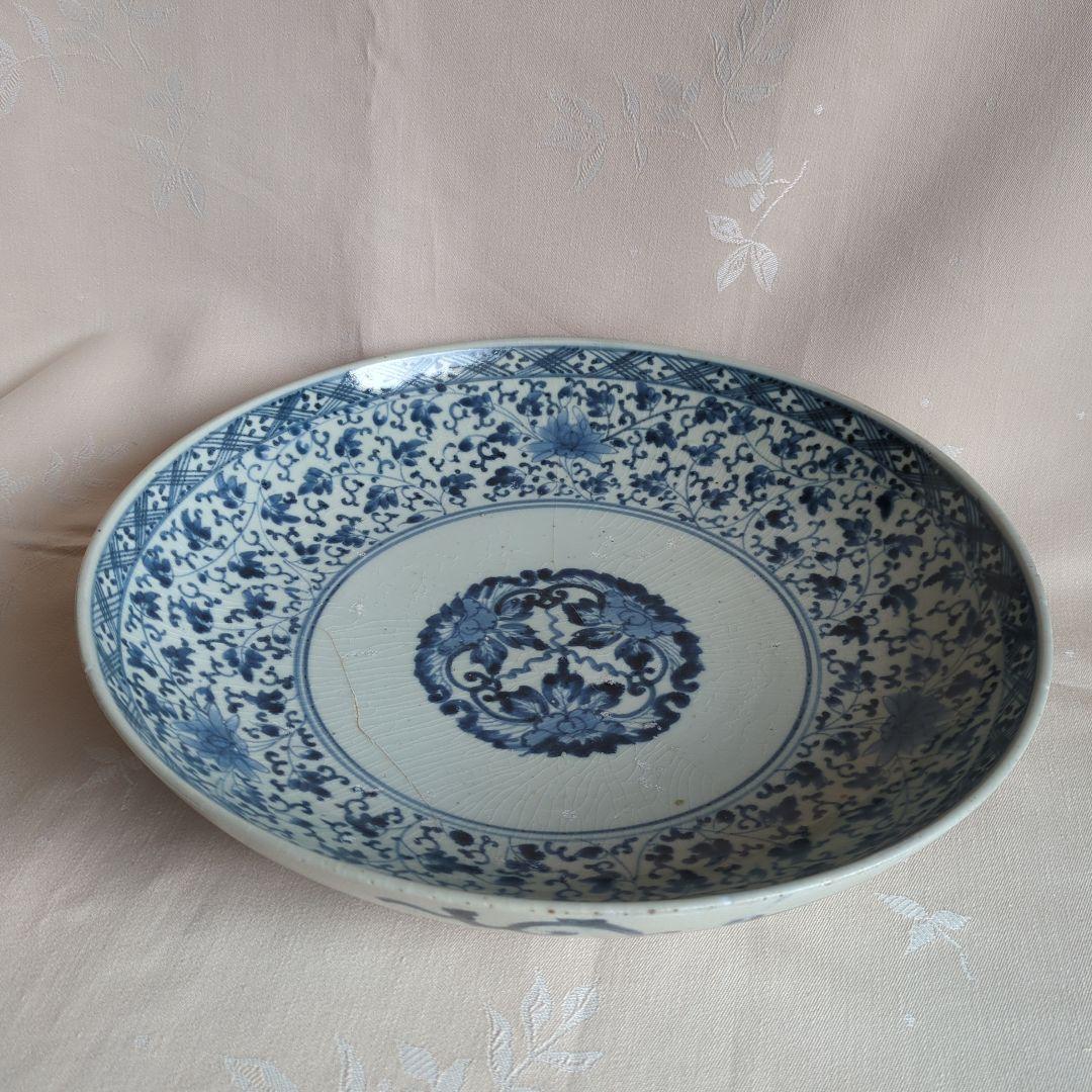 古伊万里 花唐草 大皿 江戸中期 31㎝