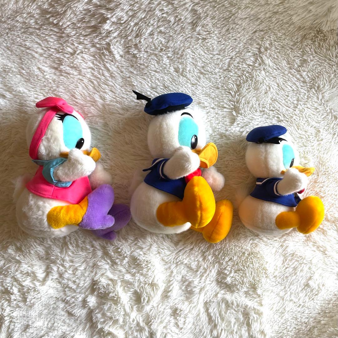 ドナルド（大、小）、デイジー　ぬいぐるみ　3個セット　希少　レア！