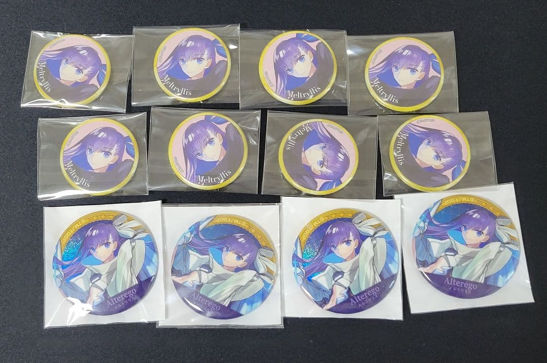 FGO f霊基召喚缶バッジ8+ガチャメイト4 メルトリリス