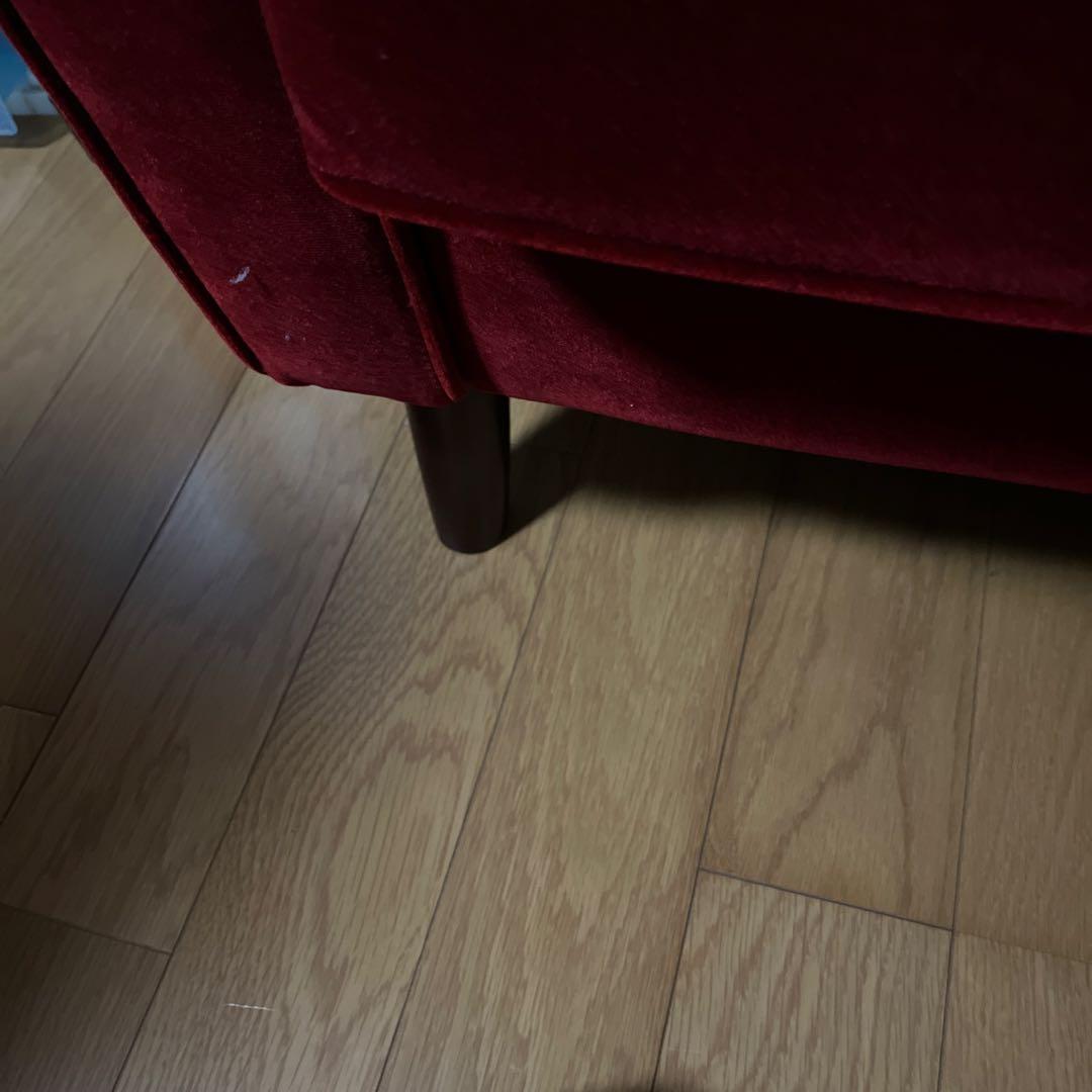 森 バーガンディ ベルベット 椅子 ボタン留め