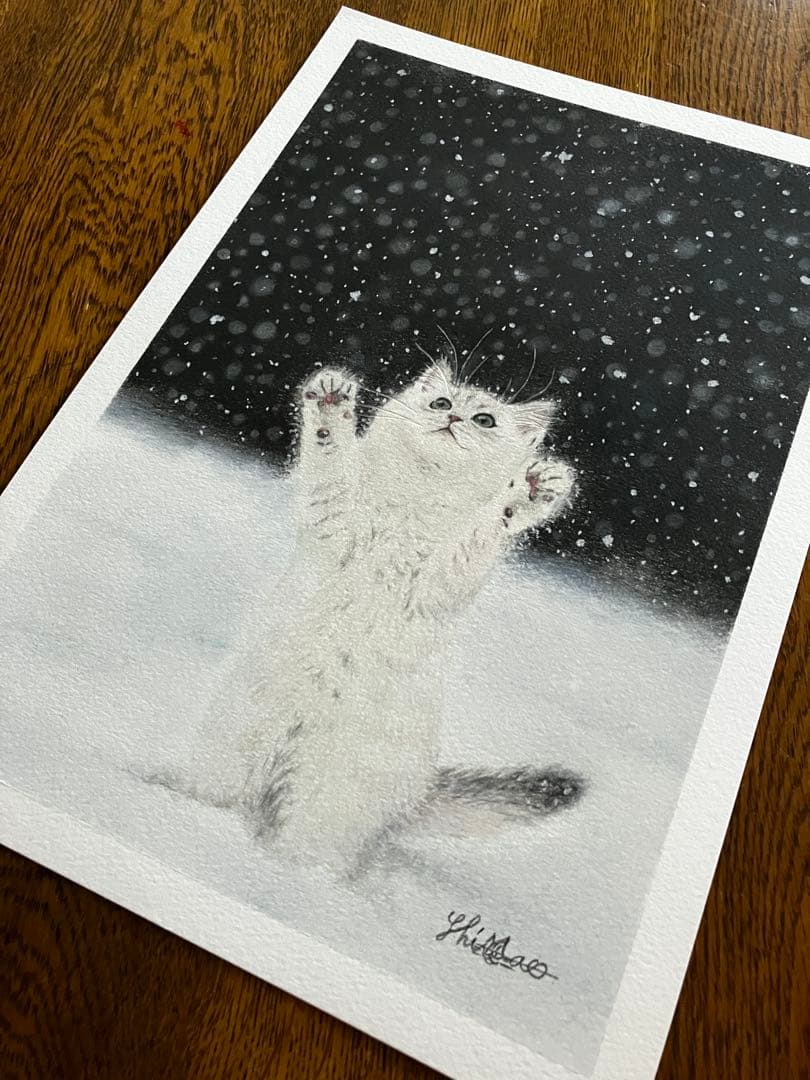 “雪だぁ‼︎” 色鉛筆画 パステル