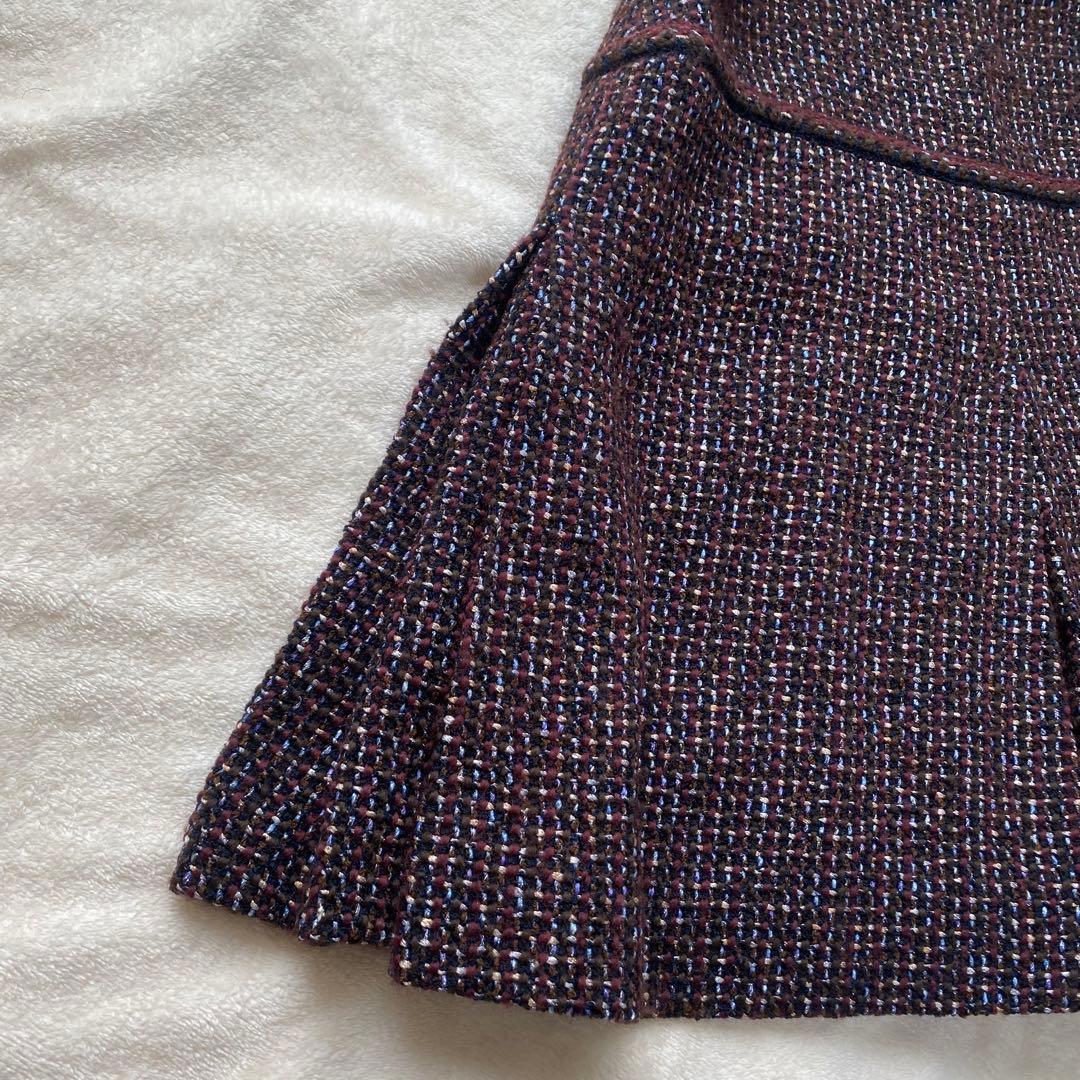 CHANEL ラメツイード スカート ボックスプリーツ ウール