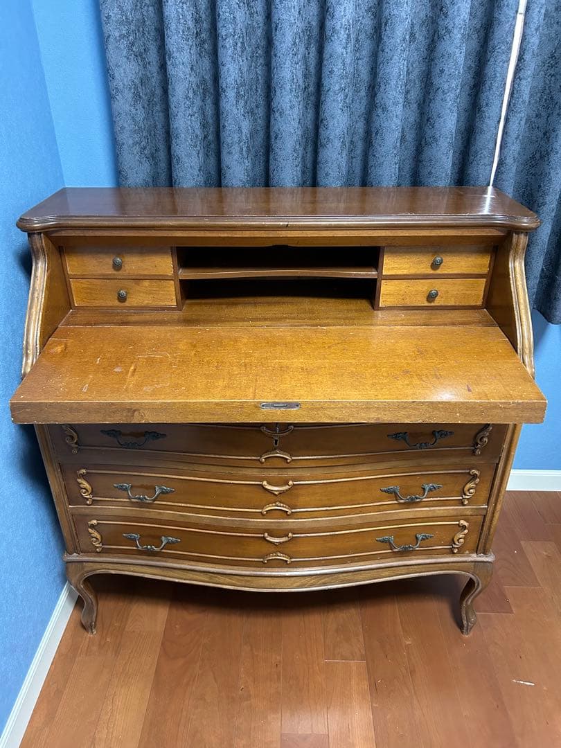 アンティーク　ライティングビューロー　デスク　チェスト　猫足　ビンテージ