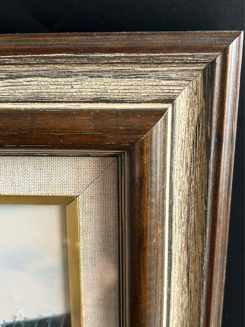 黒沢久 クロワジック港　港の風景 油彩画　フランス美術展出品