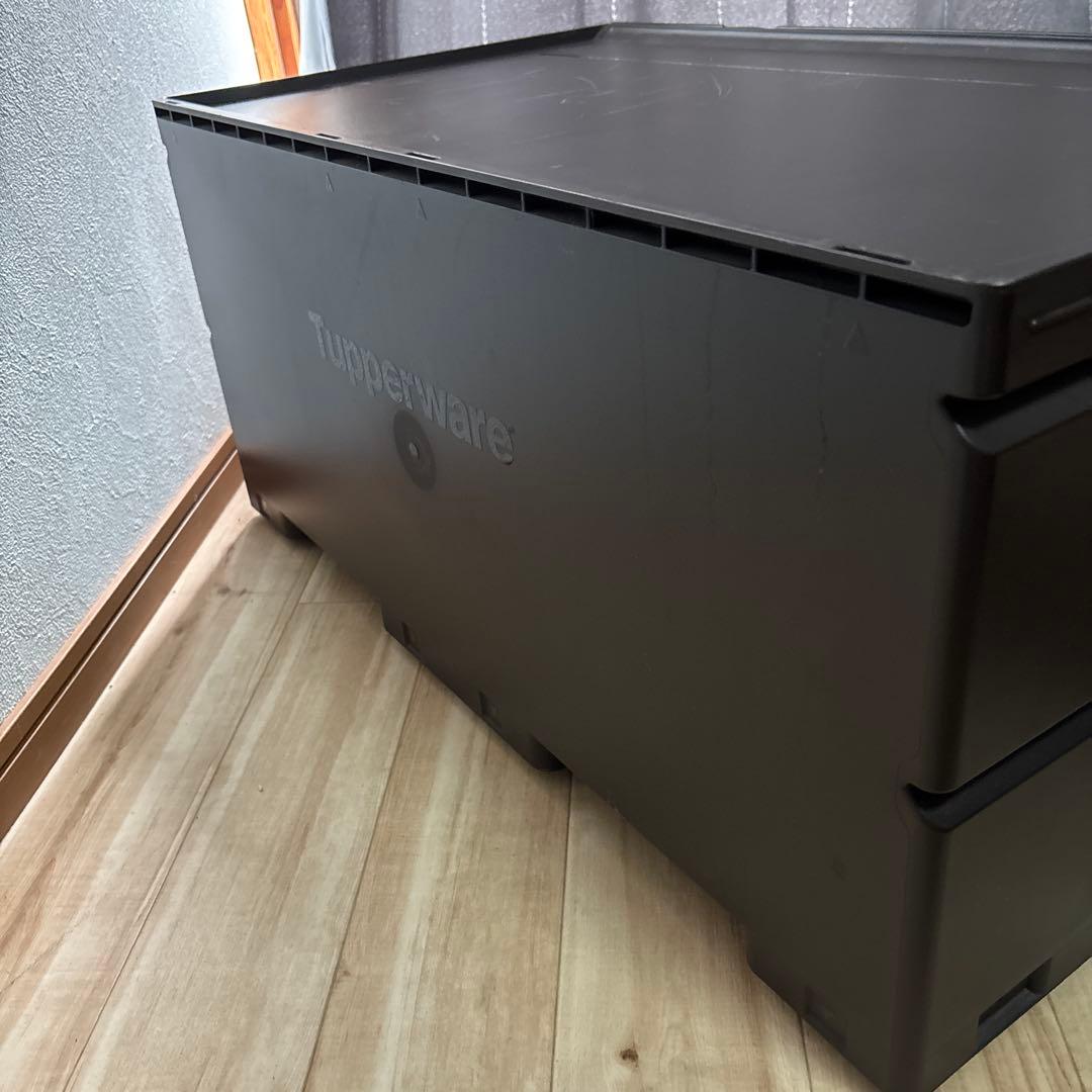 タッパーウェア　スーパーチェスト　2段ダークアンバー色　状態良い　最安値