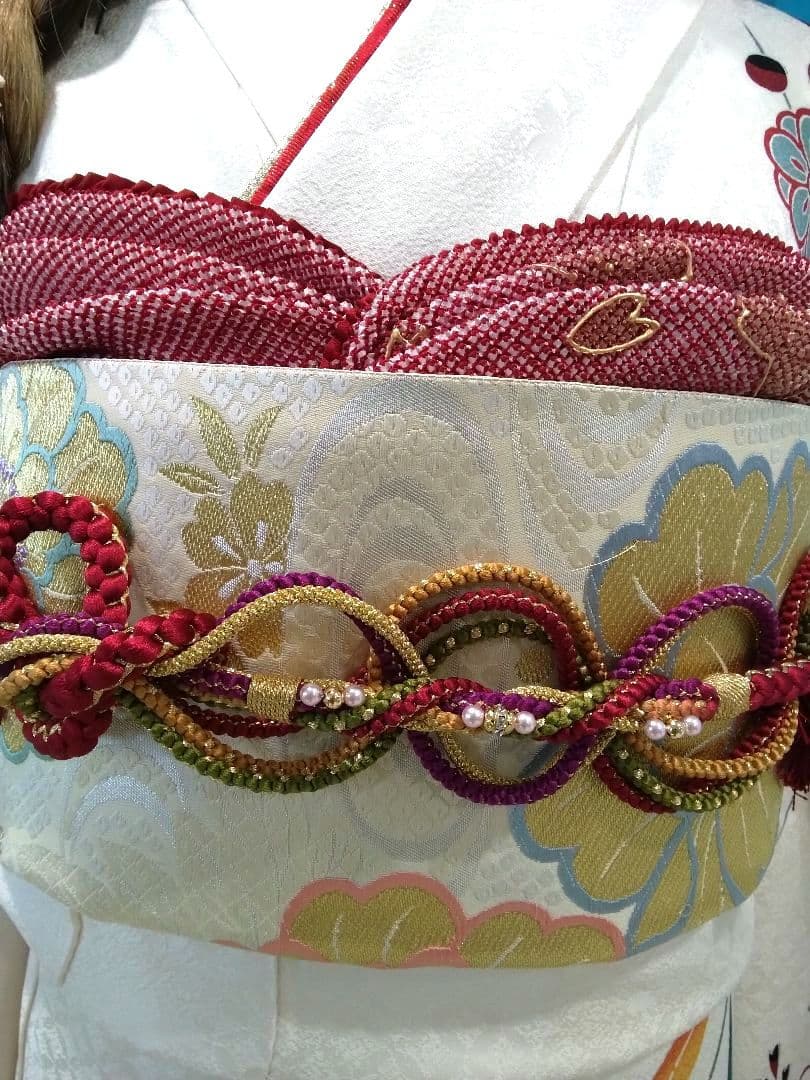 振袖フルセット、正絹振袖成人式、重ね衿、帯揚げ帯締め、西陣袋帯、襦袢