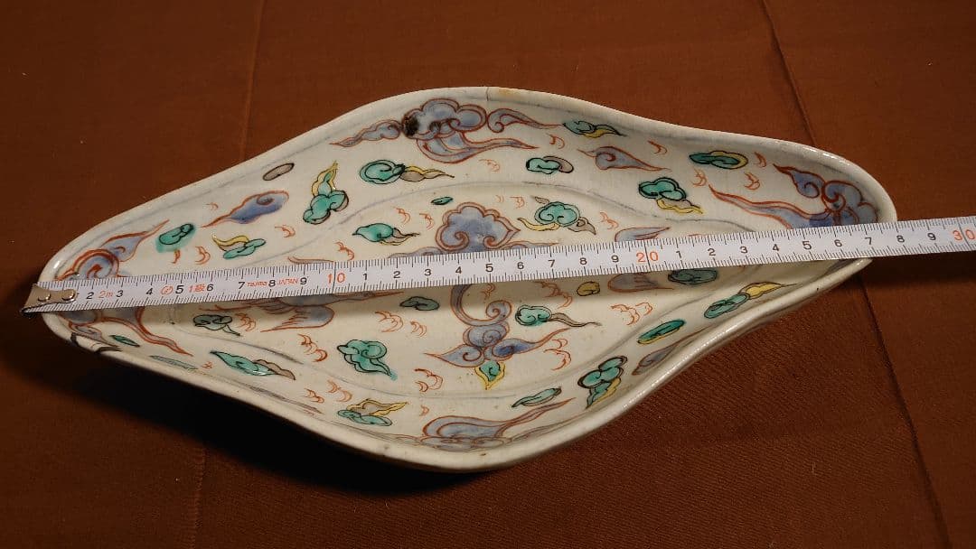 古九谷　古伊万里　菱形　色絵　鶴の図　九谷焼　美術館展示　１客