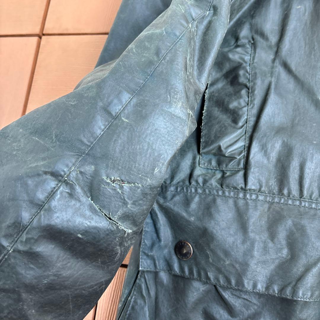 侘*ド様 Barbour ボーダー 2ワラント 80s グリーン