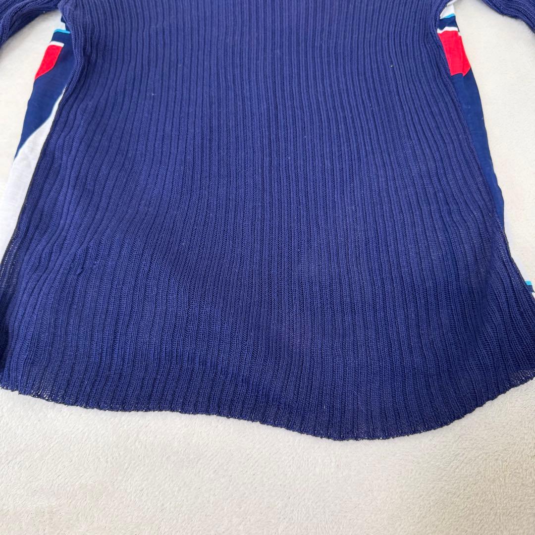 HERMES エルメス　ニット　コットン　ポロシャツ　ネイビー　サイズ38