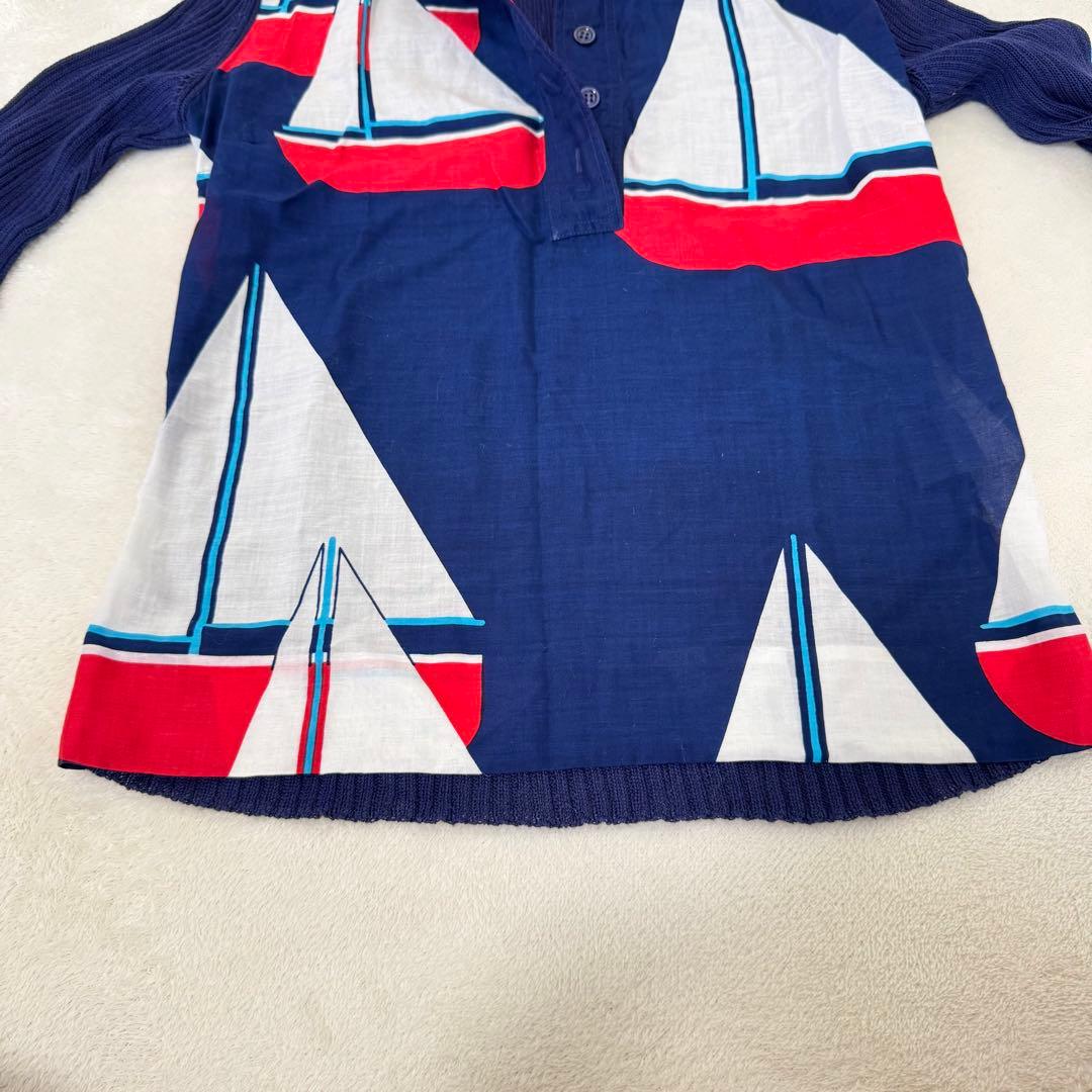 HERMES エルメス　ニット　コットン　ポロシャツ　ネイビー　サイズ38