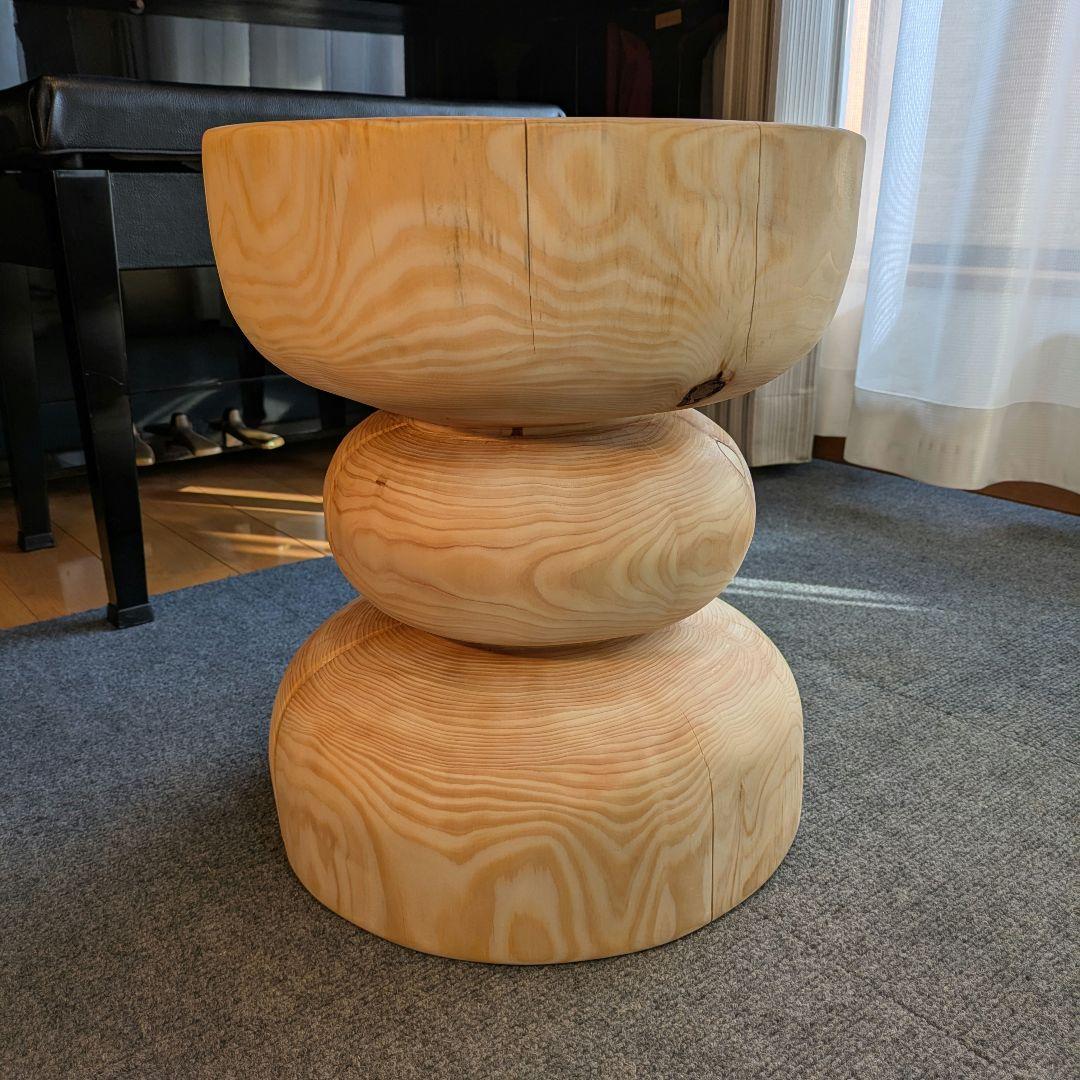 檜　切り株　丸太　椅子　スツール　 テーブル　高さ約41.5㎝