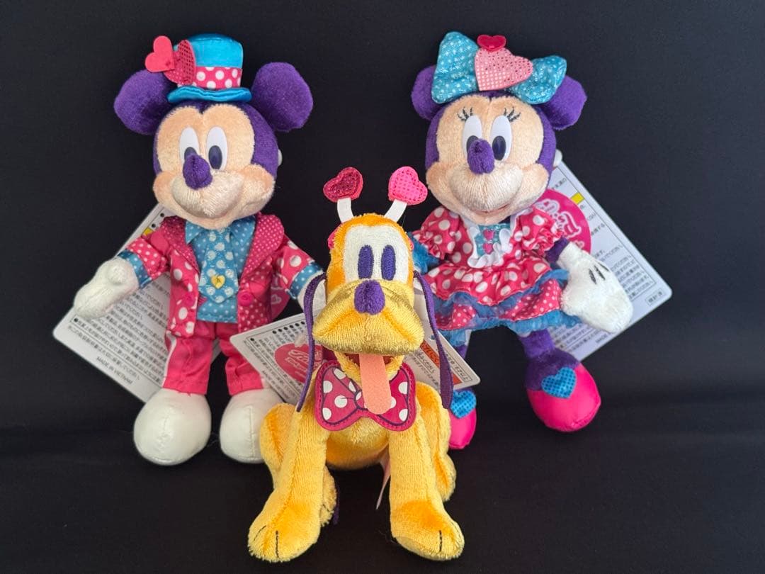 ディズニー パルパルーザ ミニー ミッキー プルート　ぬいぐるみバッジ セット