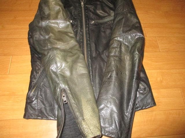 AX　アルマーニエクスチェンジ　２トーン　レザー　ライダースジャケット　SM