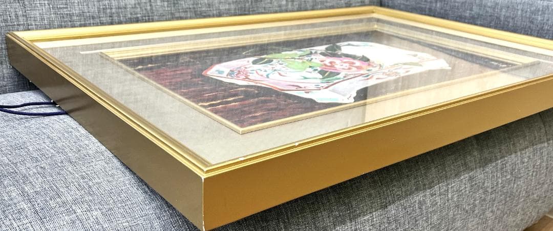 真作 小倉遊亀 版画 花と皿 リトグラフ 143/300