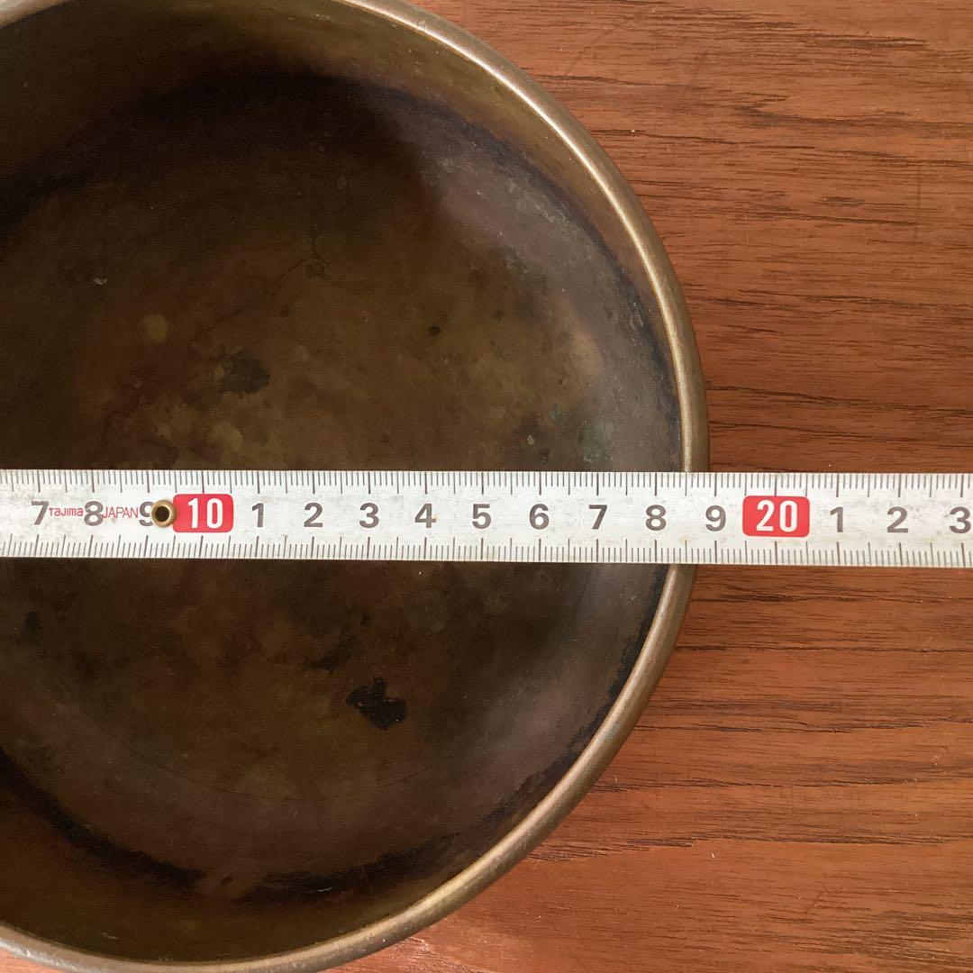 銘あり　建水　銅鉢　銅製　古銅　茶道具　煎茶道具　時代物　金属工芸品
