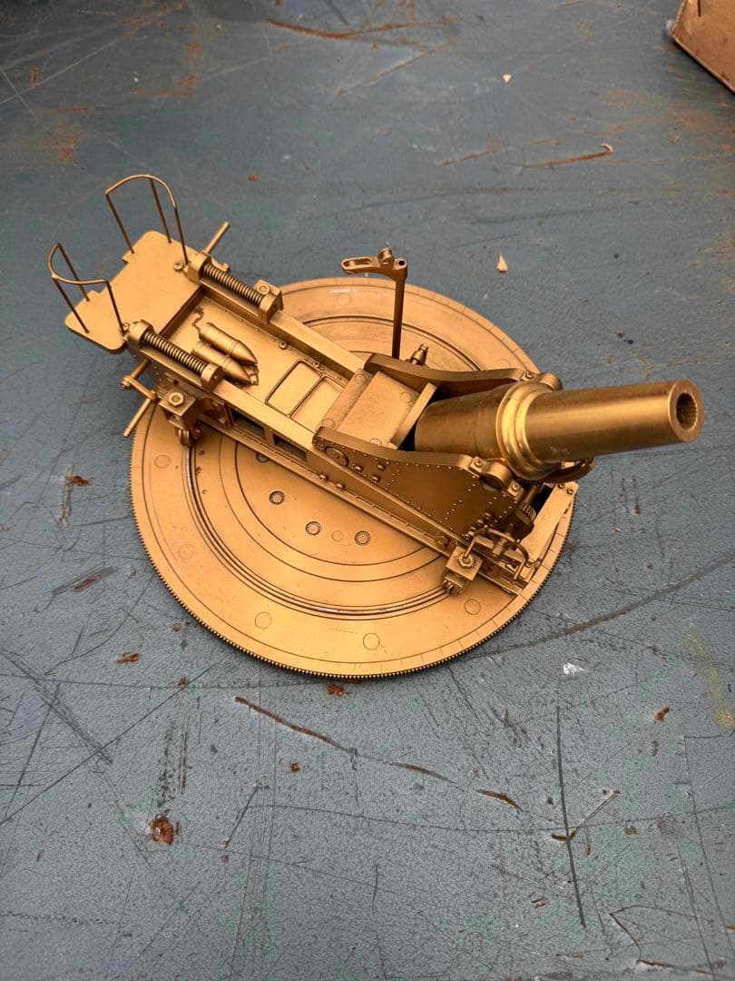 全可動　三井金属工芸　全金属製大型精密モデル　要塞砲　栄光28センチ榴弾砲模型