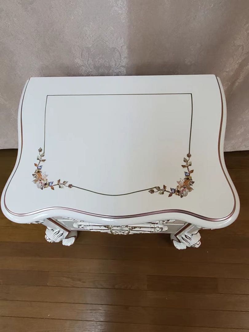 アンティーク 2段チェスト ベットサイド 姫系 姫かわ 収納 ロココ調