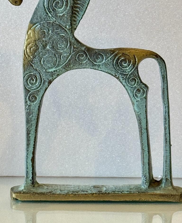 古代ギリシャ　スパルタ　ブロンズ製　馬の像　幾何学時代　レプリカ