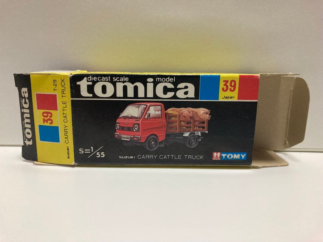 トミカ　No.39 黒箱　日本製　スズキ　キャリィ　家畜運搬車