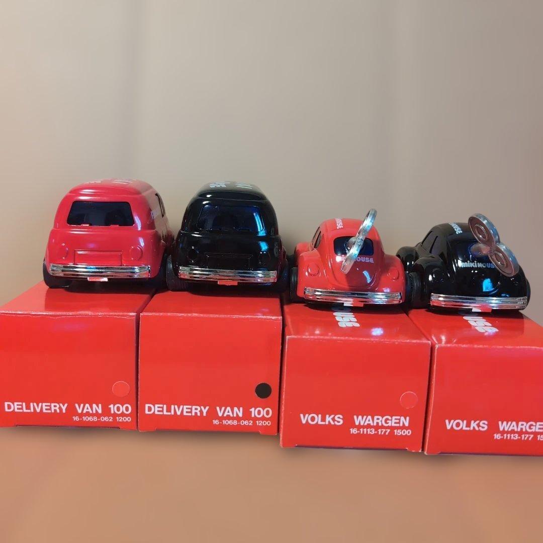 【新品4点セット】ミキハウス デリバリーバン フォルクスワーゲン 赤 黒
