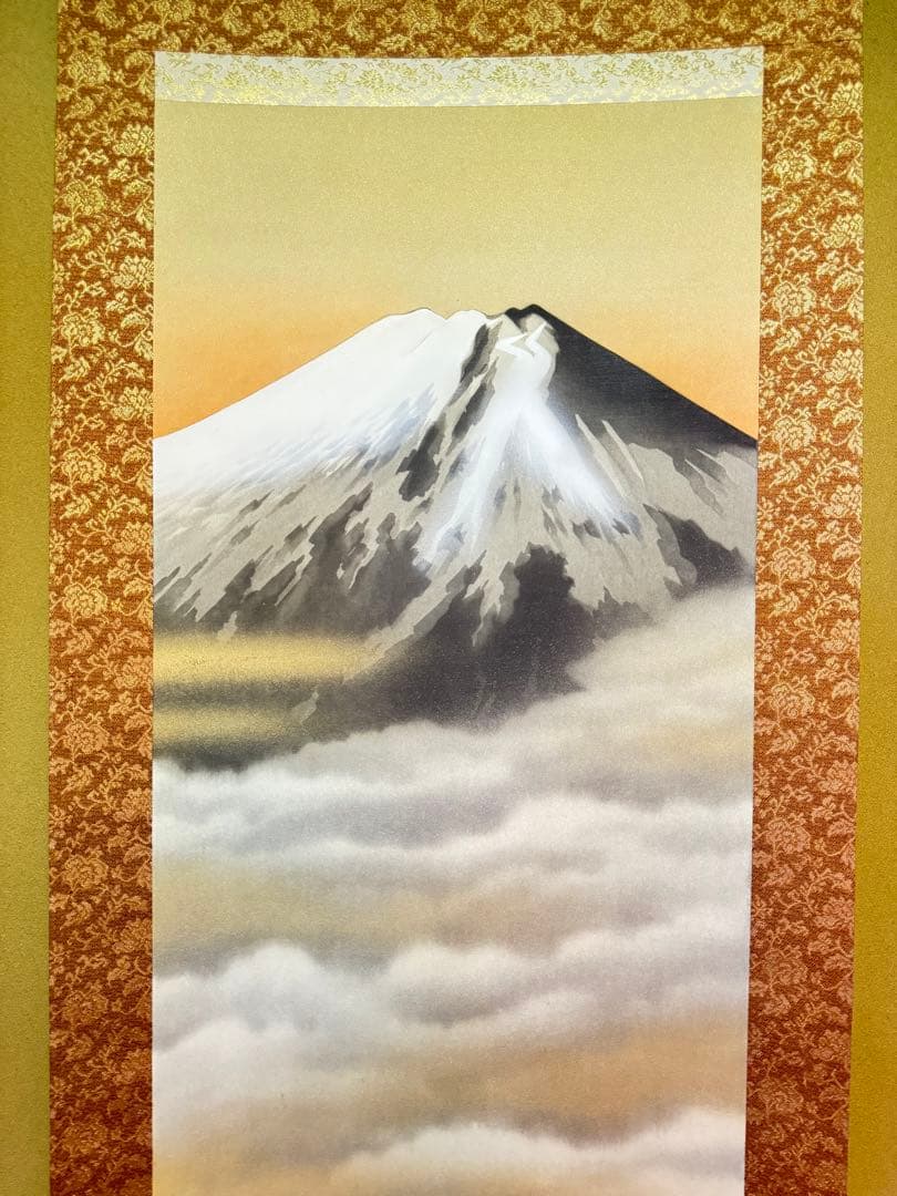 ★即日発送★掛け軸 萬翠 先生 富士山 共箱付き 落款付き