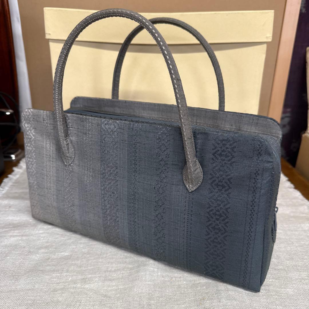 専用商品　未使用　和装用　利休　バッグ　紬　グレー