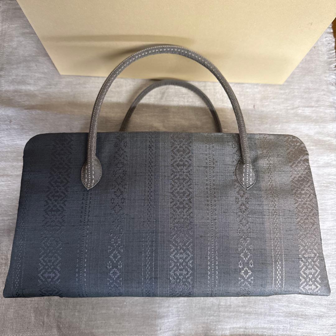 専用商品　未使用　和装用　利休　バッグ　紬　グレー
