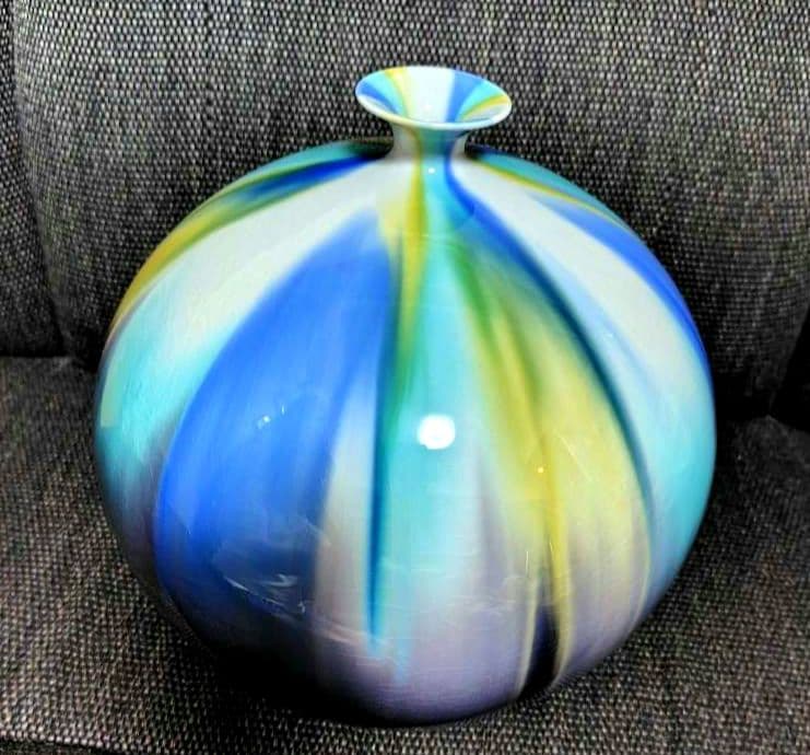 九谷焼　博峰窯　高さ25cm　釉彩　柴田博