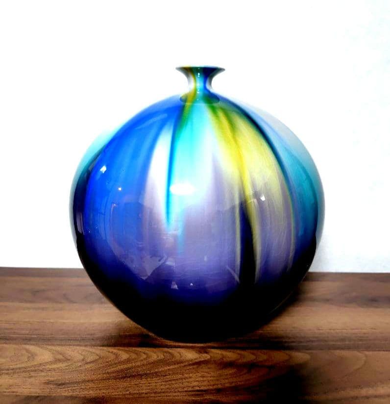 九谷焼　博峰窯　高さ25cm　釉彩　柴田博