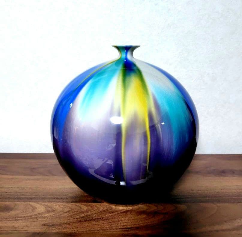 九谷焼　博峰窯　高さ25cm　釉彩　柴田博