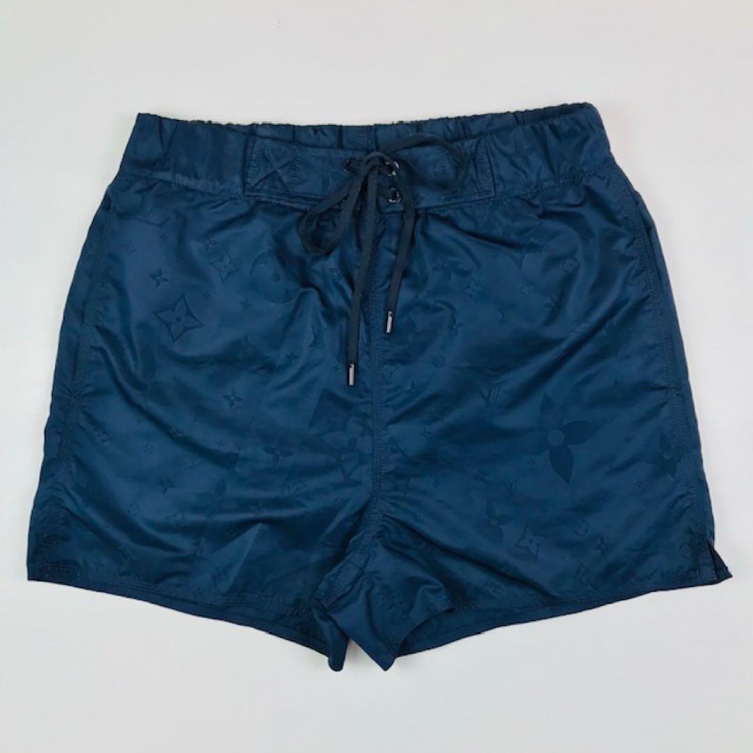 美品★ルイヴィトン・モノグラム総柄 3Dポケット付 スイムパンツ(S)