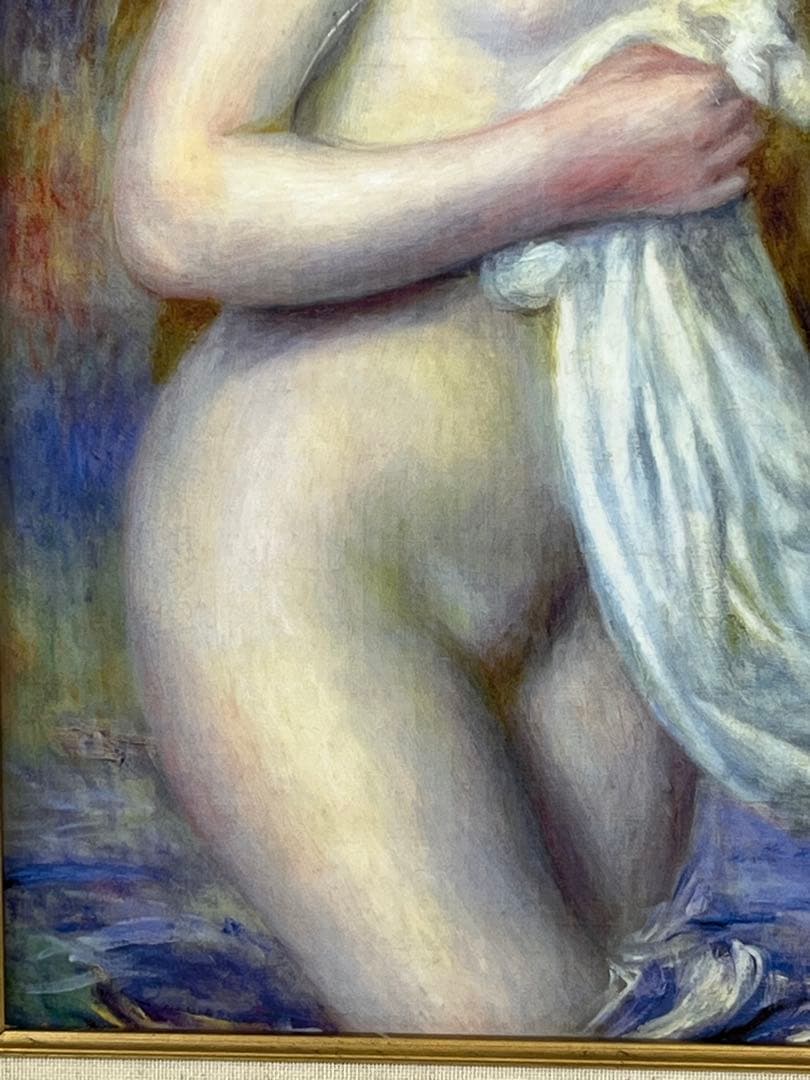 額入り壁掛け ルノワール　長い髪の浴女（油彩複製画）1136