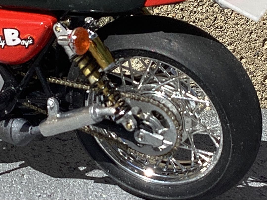 バイクプラモデル　族車　1/12 KH400改、GS1000(完成品)