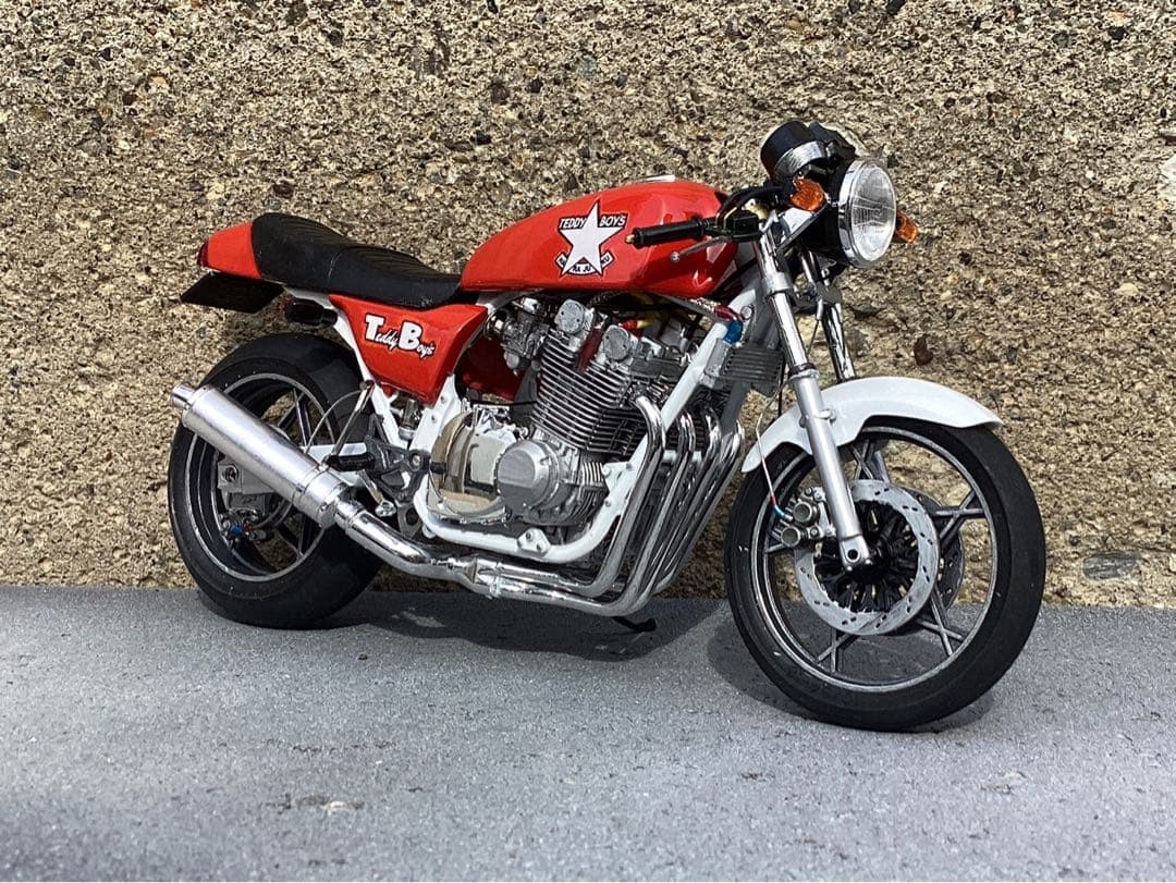 バイクプラモデル　族車　1/12 KH400改、GS1000(完成品)