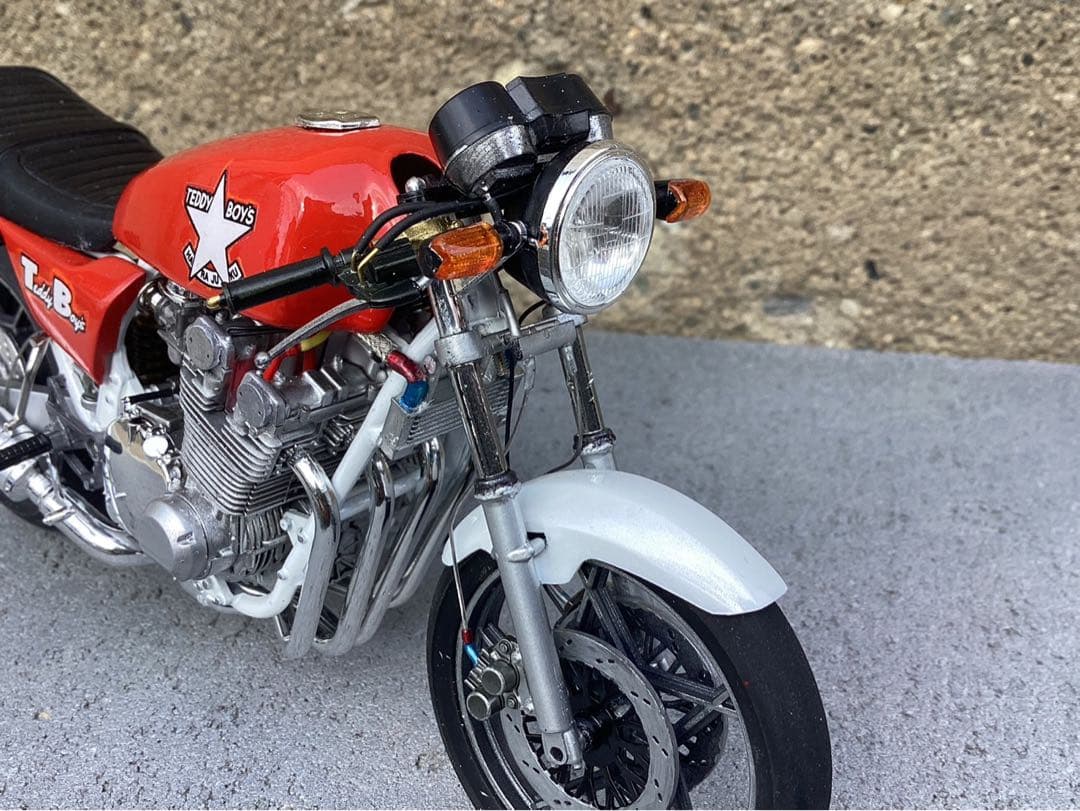 バイクプラモデル　族車　1/12 KH400改、GS1000(完成品)