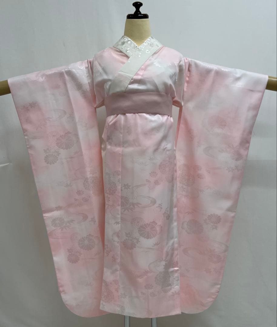 振り袖　フルセット　長襦袢付　モダン　珍品　洋花　金彩加工　620