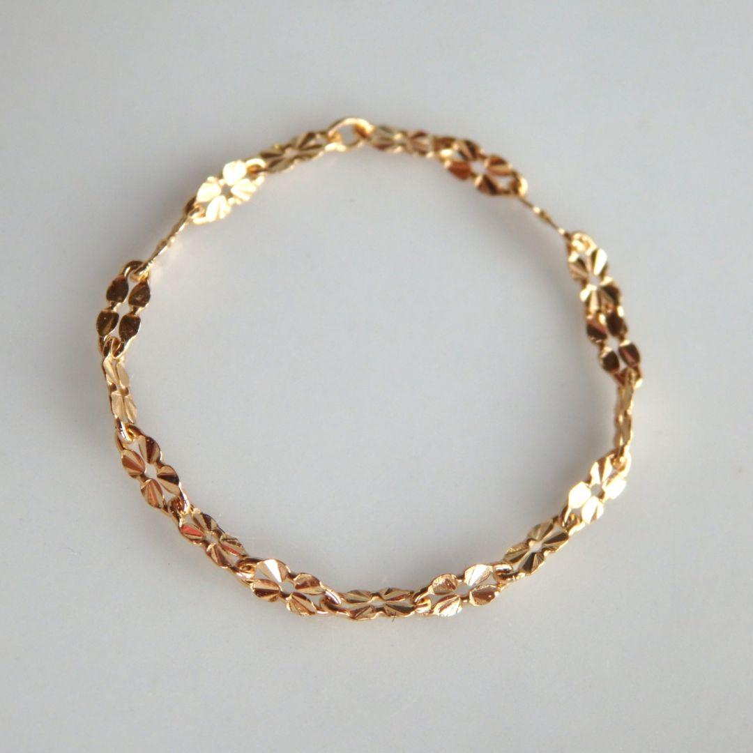 み～　k18リング　クローバーチェーン　チェーンリング　スクリューチェーン