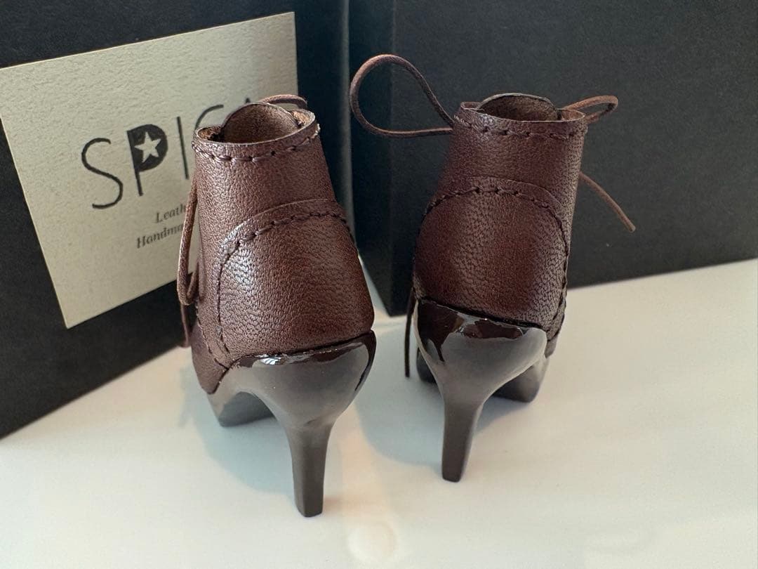 iMda4.3 ピンヒールブーツ ドールシューズ 靴 本革 人形 ハンドメイド