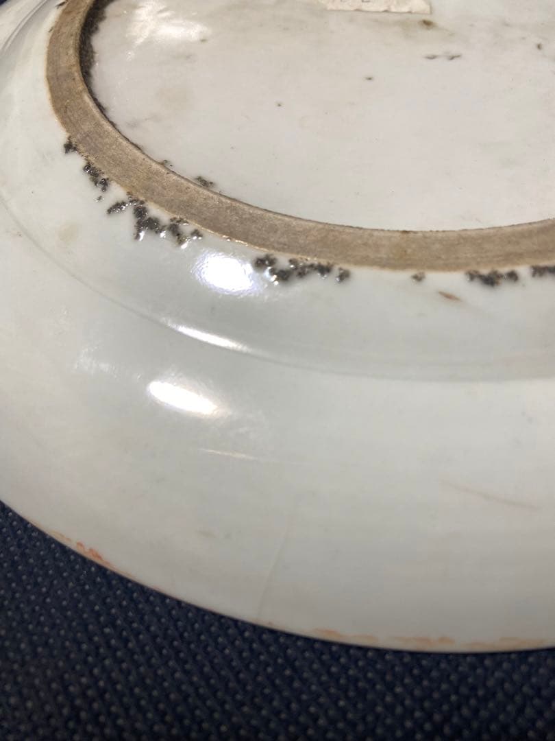 中国古美術品　清の時代　粉彩海水雲龍文中皿　本物保証　24cm