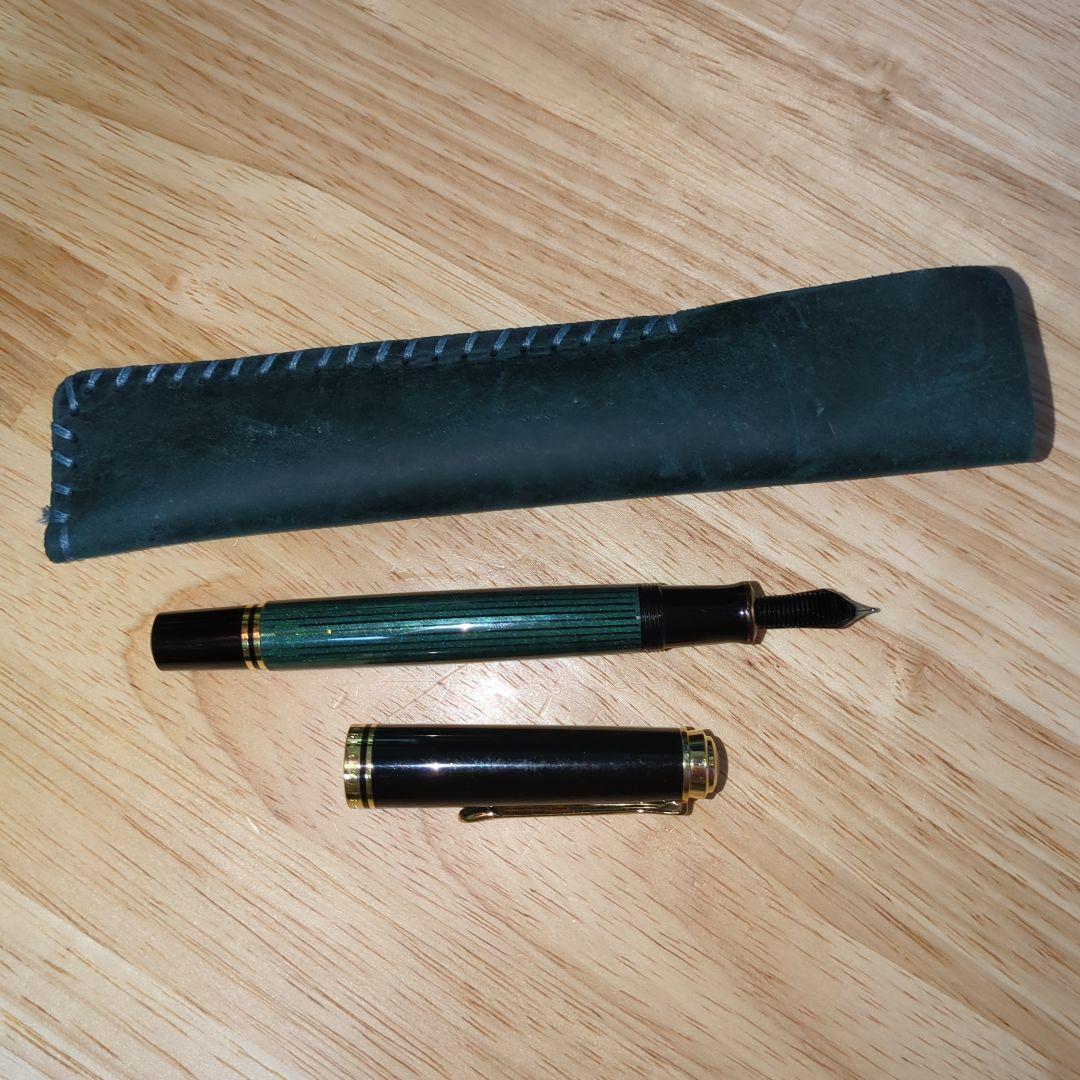 ペリカン スーベレーンm400 万年筆 Fレザーケース モンブラン純正インク付き