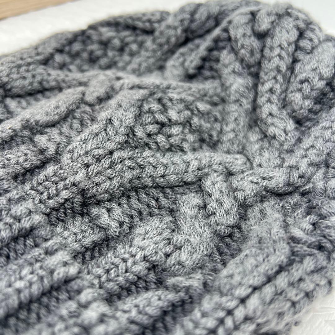 ✨極美品✨MONCLERモンクレール　ニット帽　ウール　ニットキャップ　グレー