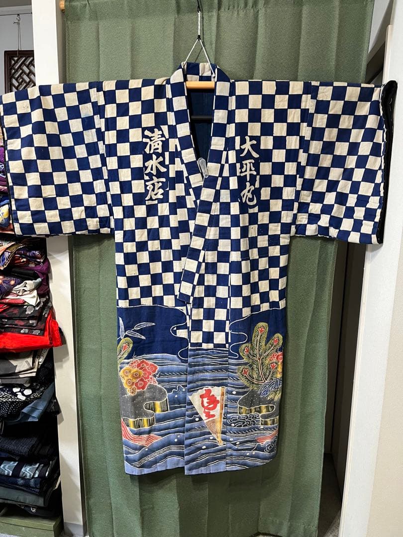 希少！　アンティーク　万祝着　地厚木綿　漁師　大漁祝①