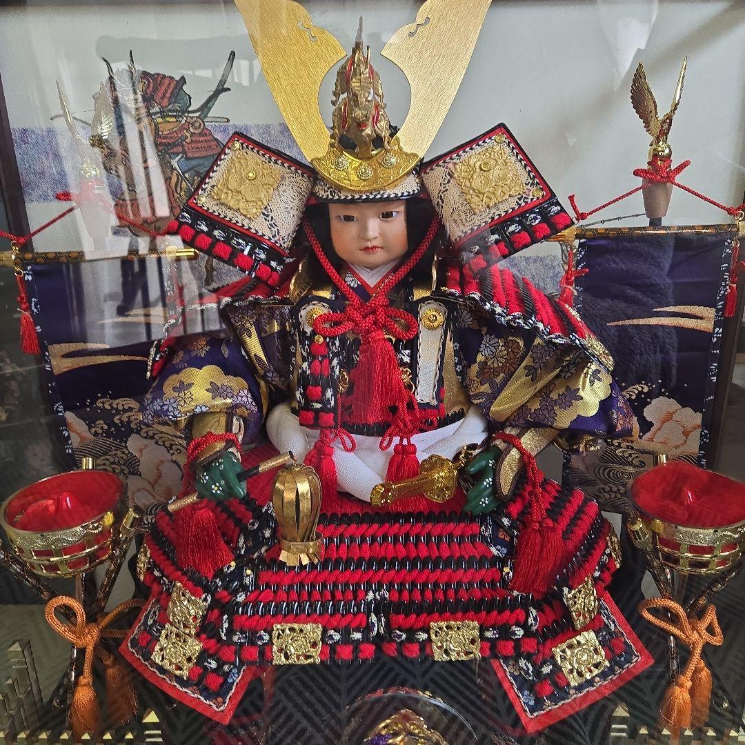 (お値下げです)五月人形　赤金装飾ケース付き